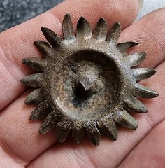 Post Medieval Sunflower Mount Metal Detecting Find Antique 36mm