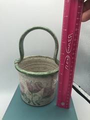 Original 😊 Parsley Artisan Pottery Magnolia Basket Fun