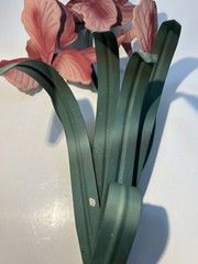 Vintage Toleware Metal Iris Pair