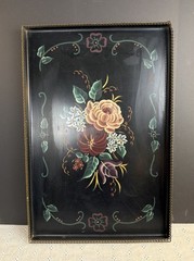 Vintage Hand Painted Tole Tray Toleware. 21 1/2” x 14 1/2”. SEE PICTURES