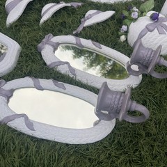 VTG Burwood HOMCO HOME INTERIORS 9pc White Wall Hanging Set MCM Purple Decor