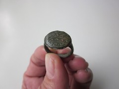 very rare ancient Viking engraved massive bronze ring with runes. IX – X AD.