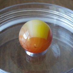 .71″ Vintage Sunburst Sunrise Orange UV Yellow Akro Vitro Marble