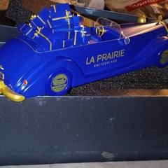 La Prairie Blue Gold Collectible Decorative Model Car Switzerland Plastic