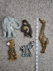 Burwood Safari Zoo Animals Wall Hangings 1995 #3354 USA Set Of 5 Home Interior