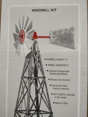 17″ Galvanized Steel Windmill Kit w/5″ Wheel Diameter & Oilon Bearings NIB