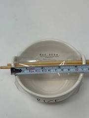 Rae Dunn classic white asian style RICE bowl with chopsticks, Rae dunn classic