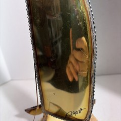 Vintage Mid Century Modern Brutalist Brass Trimaran Pontoon Sailboat Sculpture