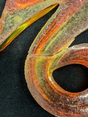 Vintage Orange Lucite Seahorse Pair 60s 70s Retro MCM Wall Decor Seahorses