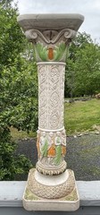 Vintage 20th C Plaster Neoclassical Jardiniere Pedestal Stand 9 Muses Garden Art
