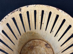Vintage Erie Art Metal Co. Dan-Dee No. 1 Industrial Waste Basket Trash Can White