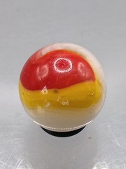 .62″ Akro Corkscrew Popeye Yellow, Red, White Marble- #CE131
