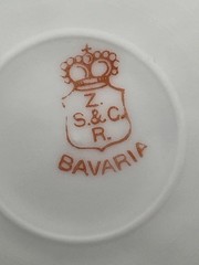 Bavaria ZS & Co. Plate Art Nouveau Pink Floral Lady Portrait Victorian Antique