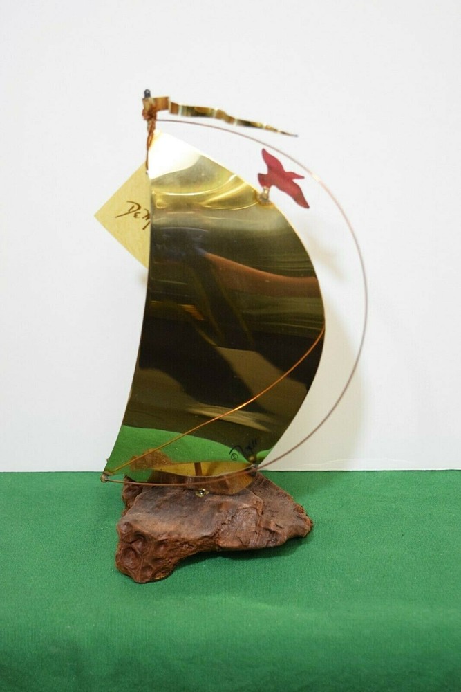 DeMott Nautical Brass Sailboat.