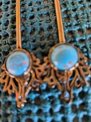 A pair of Bronze Decorative 8″ Spoon with Genuine Persian Turquoise Inlay.