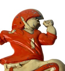 Vintage 1976 HOMCO Cast Metal Orange Team Football Player Hanging Wall Plaque US