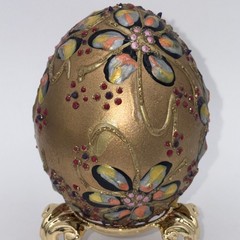 SIGNED Nannette Fenn “Eggs”traordinaire Designs Floral Faberge Inspired Egg USA