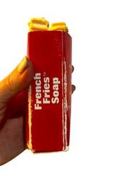 Vtg 1978 French Fry Soaps & Box Displayed In Ceramic Hamburger Holder Unique