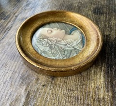 Vintage Italian Florentine Wall Plaque Round Gilt Gold
