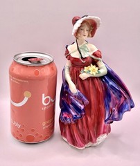 Vtg Royal Doulton Figurine Lady April HN 1958 Bone China England 7″ Pink Purple