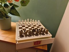 Vintage Swedish Chess Game Set Modernist Style Reclaimed Hard Plastic Patented