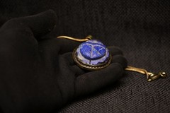 Ancient Egyptian Lapis Lazuli Scarab Pendant Rare Blue Stone Amulet Necklace