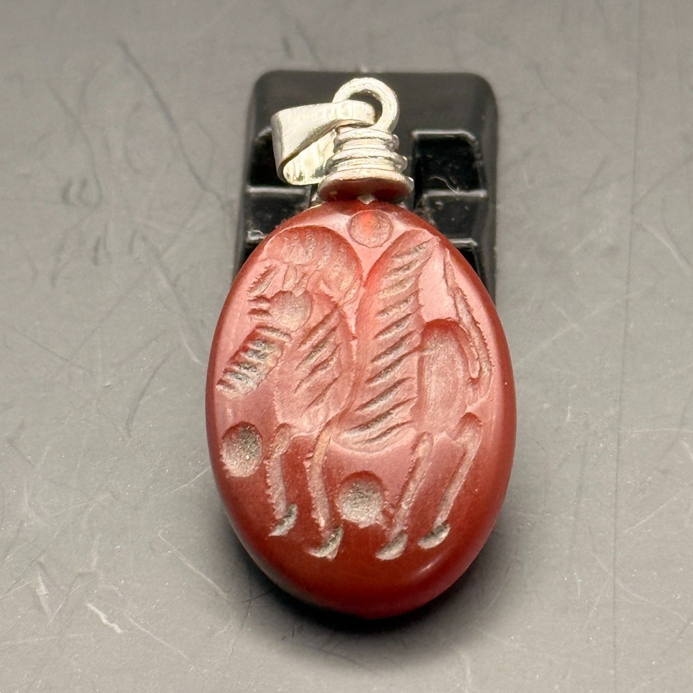 Afghanistan Ancient seal intaglio near eastern rare stone agate Bead Amulet