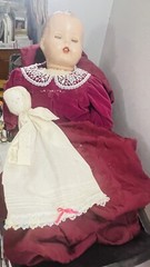 Antique 1800 Uhlen Carriage Rochester NY With Victorian Dolls Metal Wheels Rare