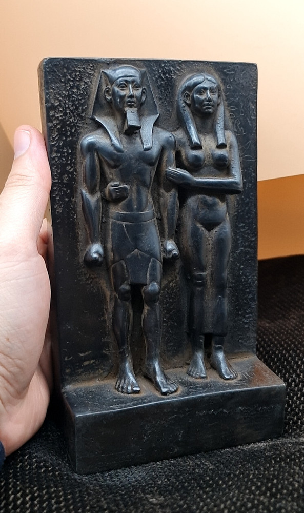 Rare Ancient Egyptian Statue Khafre and His Wife Pharaonic Antiques BC Antique