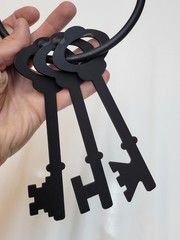 Vtg HOMCO Home Interiors Wall Hanging Metal Keys Wall Decor 1994-BL