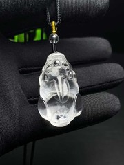 Natural White Quartz Carved Pendant