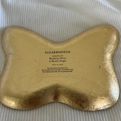 Sugar Boo & Co Butterfly Trinket Dish Everything Is Possible gold & white design