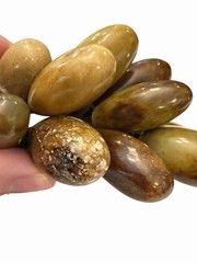Green Brown Jade Grape Cluster Jade Stone Leaves MCM Decor Mid Century Art Deco