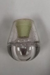 Hand Blown art glass Bulicante / controlled bubble oil candle / bud vase / Paper