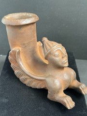 Ancient Near Eastern Greco-Roman Style Stone Rhyton in the Form of a Sphinx
