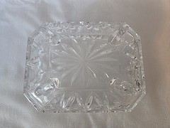 Lead Crystal Footed, Lidded, Hexagonal, Candy Dish, Wedding Box