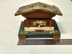 Vintage Wooden Swiss Lador Edelweiss 2866 Chalet Music Box