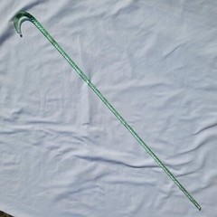 Rare Antique Whimsy Parade Cane Light Blue End Of Day Blown Twisted Glass Rod
