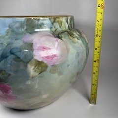 Limoges W.G. & Co France Hand Painted Floral Jardiniere Cachepot 11”W X 7.5” T