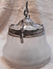 Art Nouveau Satin Glass Biscuit Barrell with Lid