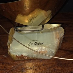De Mott Brass Sailboat 1970s Quartz Base Signed Mid-Century Modern Decor DeMott