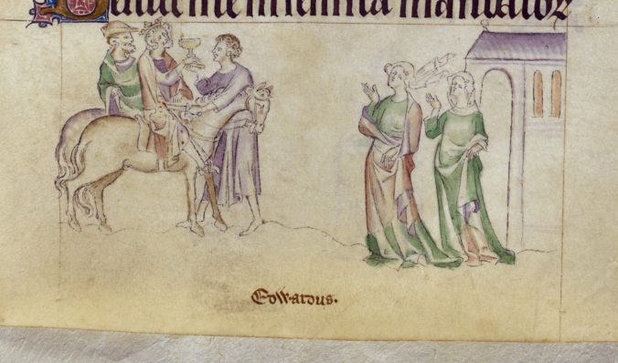 BL Royal 2 B VII, f.245 (Death of Edward the Martyr)